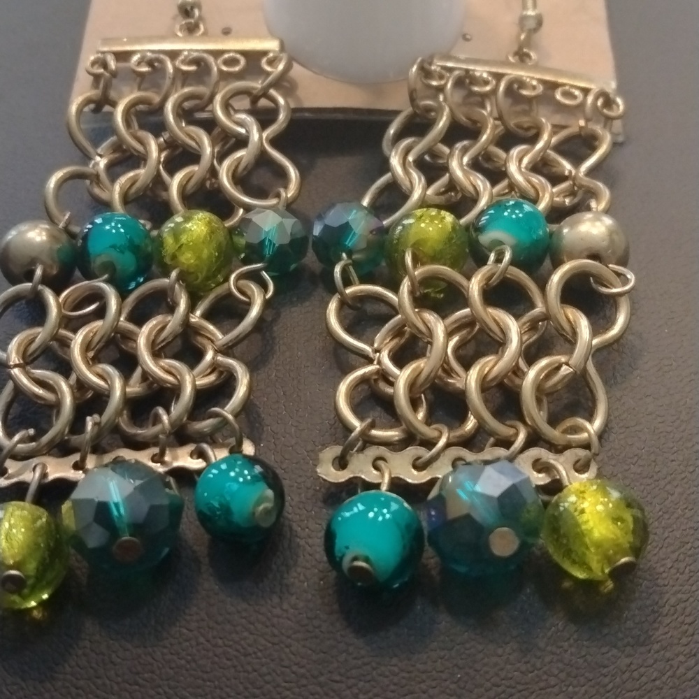 Bundle Peacock Adjustable Ring And Dangling Earri… - image 3